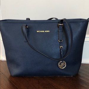 Navy Blue Michael Kors Tote Bag